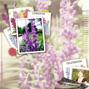 Mom in the Flowers - a digital scrapbook page by Marisa Lerin