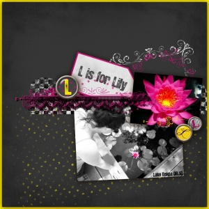 L is for Lily - a digital scrapbook page by Marisa Lerin