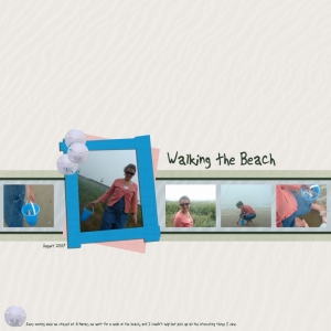 Walking on the Beach - a digital scrapbook page by Marisa Lerin