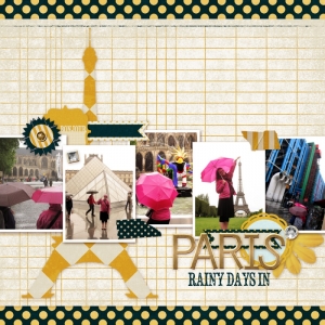 Rainy Days in Paris - a digital scrapbook page by Marisa Lerin