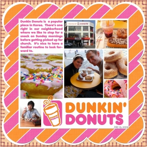 2009-07-15, Dunkin Donuts - a digital scrapbook page by Marisa Lerin