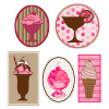 Ice Cream Stickers - A Digital Scrapbooking Sticker Embellishment Asset by Marisa Lerin